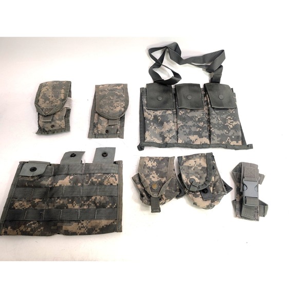 Specialty House Other - US Milttary ACU MOLLE II Bandoleer, Triple Mag, Assorted Pouches - 7 total items